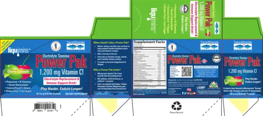 Label for Power Pak Cherry Limeade