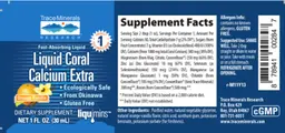 Label for Liquid Coral Calcium Extra Orange Vanilla