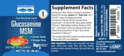 Label for Glucosamine MSM Peach Mango