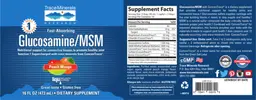 Label for Glucosamine/MSM Peach Mango