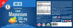 Label for Fast-Absorbing Liquid Magnesium 300 mg Tangerine
