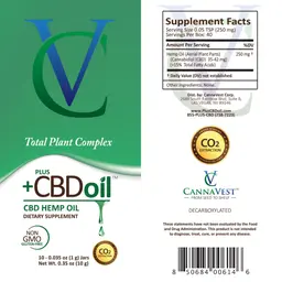 Label for Plus +CBD Oil