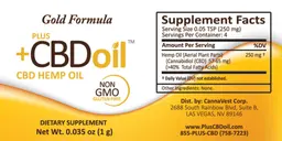 Label for Gold Formula Plus +CBD Oil
