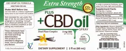 Label for Plus +CBD Oil Spray Vanilla