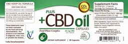 Label for Plus +CBD Oil Capsules