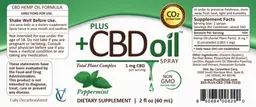 Label for Plus +CBD Oil Spray Peppermint