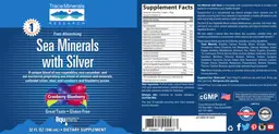 Label for Fast-Absorbing Sea Minerals with Silver Cranberry Blueberry