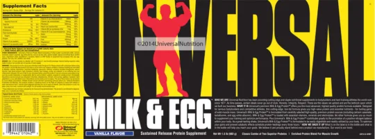 Label for Milk & Egg Vanilla Flavor