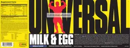Label for Milk & Egg Vanilla Flavor