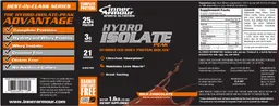 Label for Hydro Isolate Peak Milk Chocolate