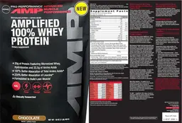 Label for Amplified 100% Whey Protein