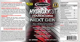 Label for Hydroxycut Hardcore Next Gen