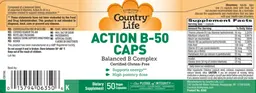 Label for Action B-50 Caps