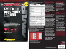 Label for Amplified 100% Whey Protein Vanilla
