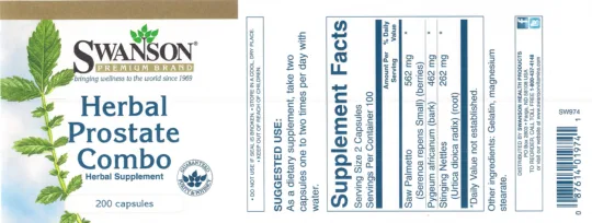 Label for Herbal Prostate Combo