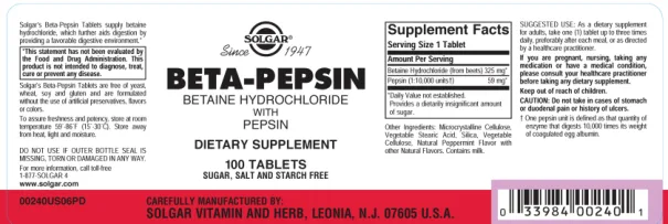Label for Beta-Pepsin