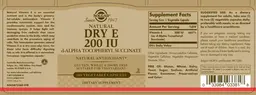 Label for Natural Dry E 200 IU
