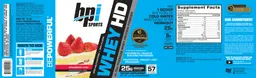Label for Whey HD Strawberry Cake