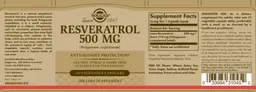 Label for Resveratrol 500 mg