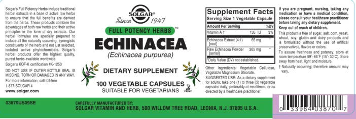 Label for Echinacea