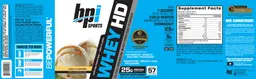 Label for Whey HD Vanilla Caramel