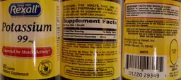 Label for Potassium 99 mg