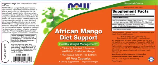 Label for African Mango Diet Support
