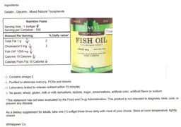 Label for Fish Oil 1000 mg