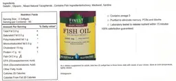 Label for Fish Oil 1200 mg