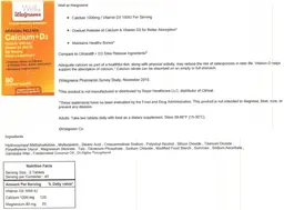 Label for Gradual Release Calcium+D3