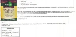 Label for Calcium 500+D