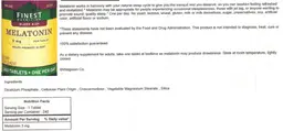 Label for Melatonin 3 mg