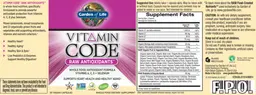Label for Raw Antioxidants