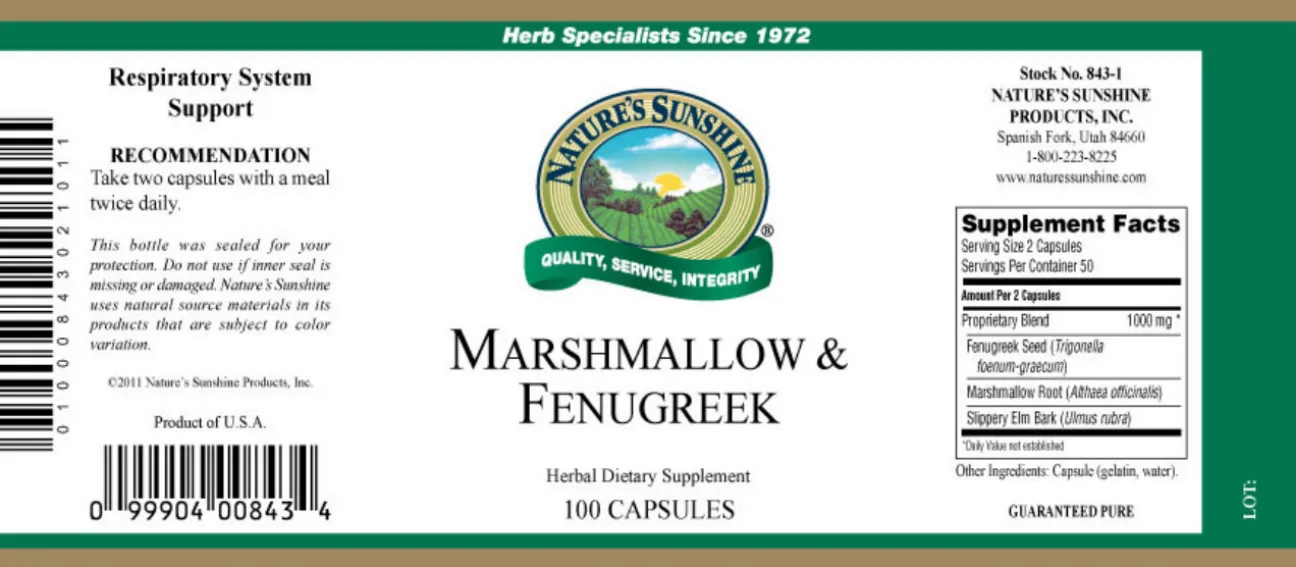 Label for Marshmallow & Fenugreek