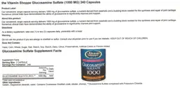 Label for Glucosamine Sulfate 1000