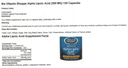 Label for Alpha-Lipoic Acid 300 mg