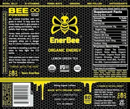 Label for Organic Energy Lemon Green Tea