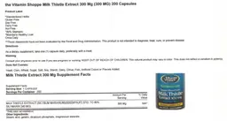 Label for Milk Thistle Extract 300 mg