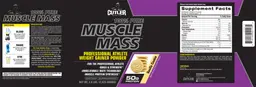 Label for 100% Pure Muscle Mass Vanilla Cookie