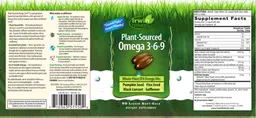 Label for Plant-Sourced Omega 3-6-9