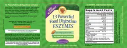 Label for 13 Powerful Food Digestion Enzymes