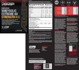 Label for Amplified Wheybolic Extreme 60 Strength Vanilla