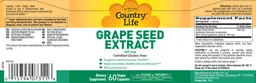 Label for Grape Seed Extract 200 mg