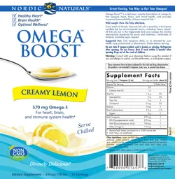 Label for Omega Boost Creamy Lemon