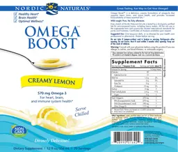 Label for Omega Boost Creamy Lemon