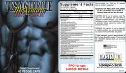 Label for Testosterole Maximum Libido Complex