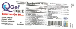 Label for QGel Forte Coenzyme Q10 30 mg