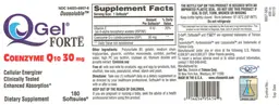 Label for QGel Forte Coenzyme Q10 30 mg
