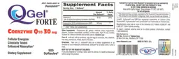 Label for QGel Forte Coenzyme Q10 30 mg