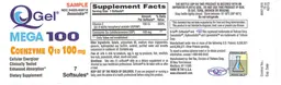 Label for QGel Mega 100 Coenzyme Q10 100 mg